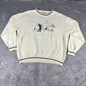 Vintage Cypress Links Golf Wear Embroidered Knit Sweater Medium Made in USA